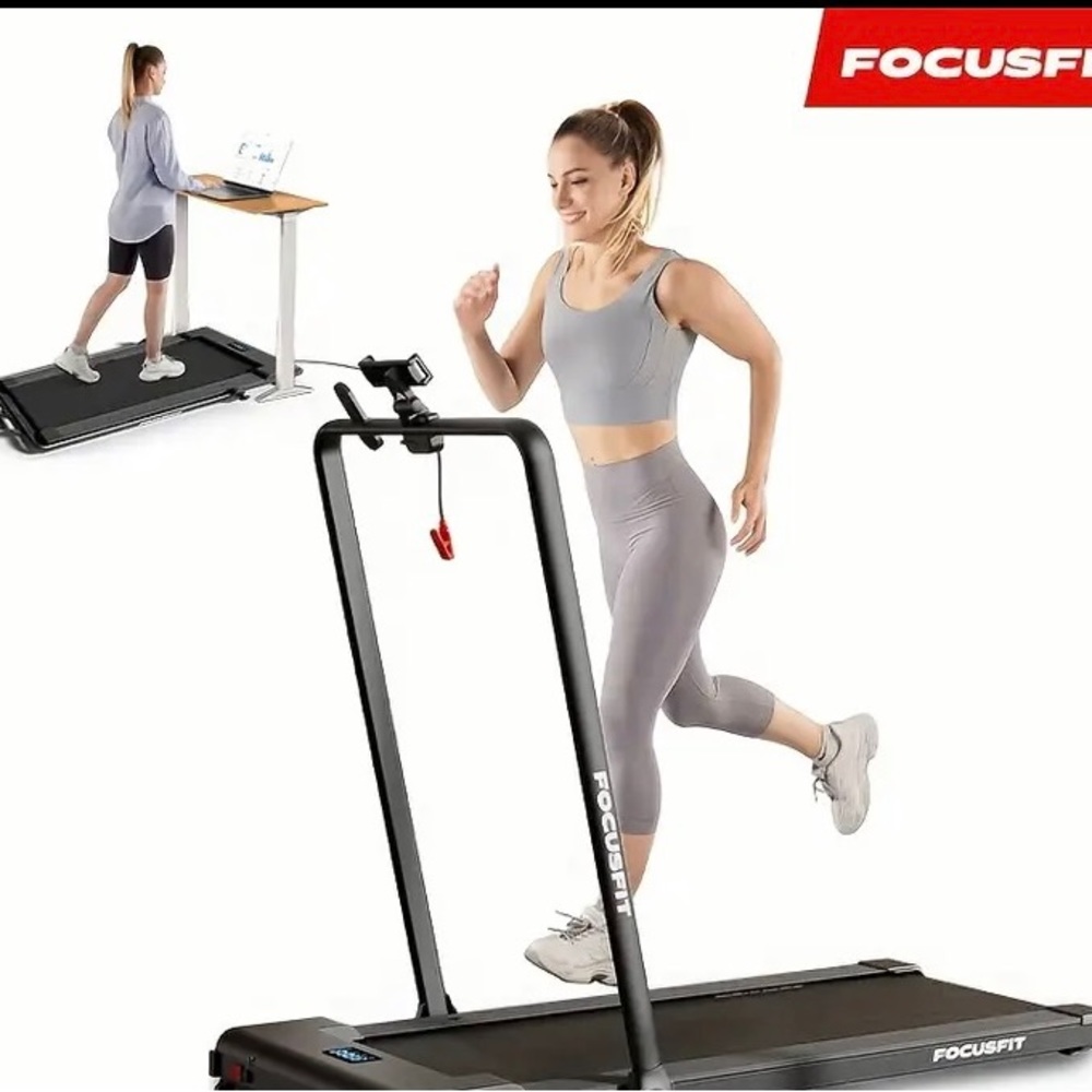 1pc 2-in-1 Folding Treadmill, 3.0HP Electric Treadmill With LCD Display, Suitabl